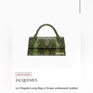 Jacquemus Green Snake-Embossed Le Chiquito Long Bag